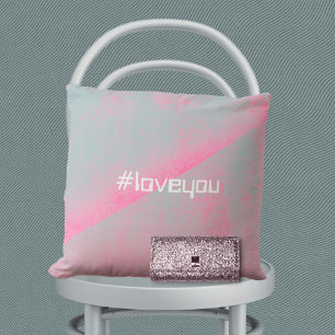  Pink Modern Hashtag #Love You Foam Roller Cushion