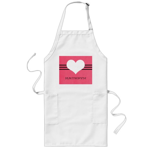 Pink Modern Heart Apron (Front)