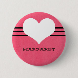 Pink Modern Heart Button