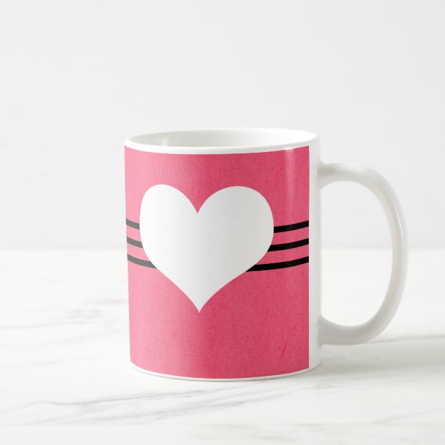 Pink Modern Heart Mug (Right)