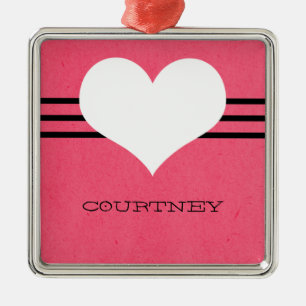 Pink Modern Heart Ornament