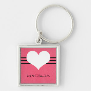 Pink Modern Heart Premium Keychain