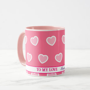Pink Modern Heart Valentines Day Collection Mug