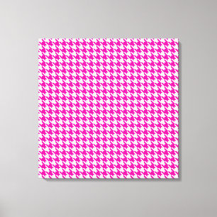 Pink Modern Houndstooth at Emporiomoffa Canvas Print