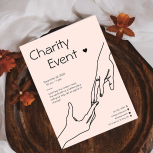 Pink Modern Illustration Fundraiser Charity Event Flyer