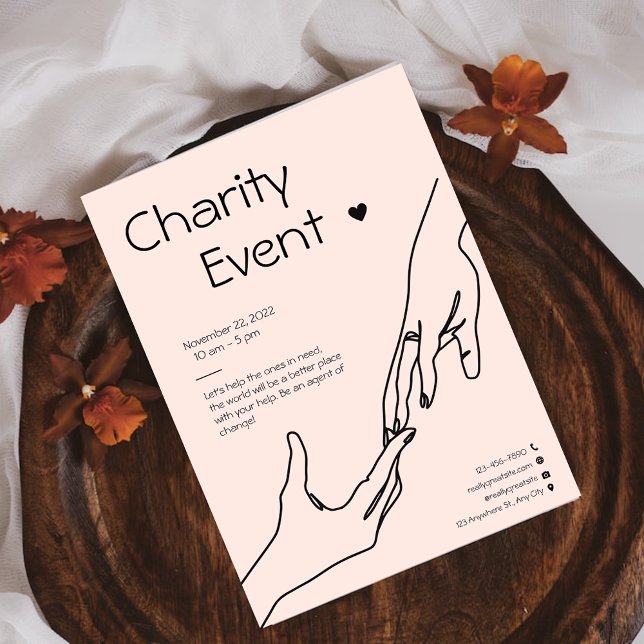 Pink Modern Illustration Fundraiser Charity Event  Flyer (Creator Uploaded)