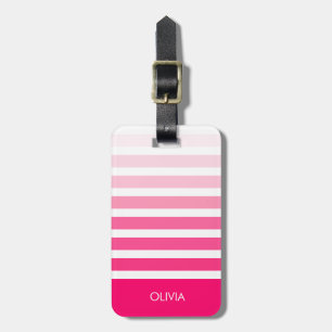 Pink Modern Luggage Tag