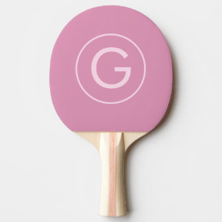 Pink Modern Minimal Monogram Girly Personalised Ping Pong Paddle