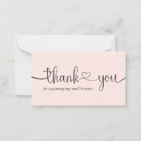 Pink Modern Minimal Small Business Thank You