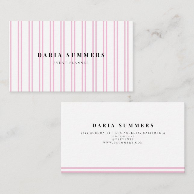  Pink Modern Minimalist Business Cards. Business Card (Front/Back)
