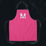 Pink Modern Minimalist Elegant Monogram Apron<br><div class="desc">Personalized Custom Create Your Own Modern Magenta Hot Pink Initial Name Monogram Apron. This chic and sophisticated apron is perfect for anyone who wants to add a personalized and elegant touch to their work attire. Whether you're a home chef preparing meals in the kitchen, a hair stylist in need of...</div>