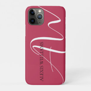 Pink Modern Minimalist Elegant Script Professional iPhone 11 Pro Case