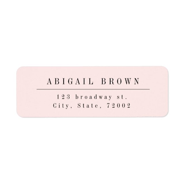 Pink Modern Minimalist return address (Front)