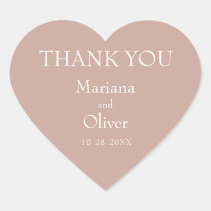 Pink Modern Minimalist Wedding Heart Sticker