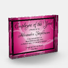 Pink Modern Personalised Acrylic Award Plaque