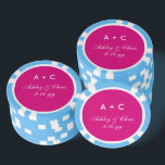 Pink Modern Personalised Wedding Reception Favour Poker Chips<br><div class="desc">Bright Pink Modern Poker Chips,  Custom Wedding Reception Favour Gift,  Personalised Elegant Vow Renewal Chip,  winter spring summer autumn party,  engagement casino bride groom for,  guests personalised newly wed couple,  rehearsal dinner thank you anniversary,  bridal shower bachelorette bach trip,  hen do night welcome present,  chic from them minimalist minimal</div>