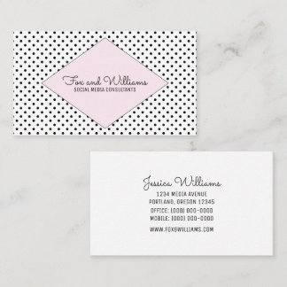 Pink Modern Polka Dots Business Card