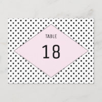 Pink Modern Polka Dots Table Number Postcard