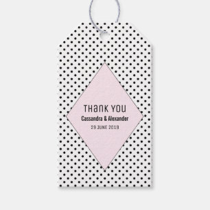 Pink Modern Polka Dots Wedding Gift Tags