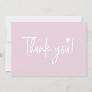 Pink Modern script Baby Girl Shower Couple Thank You Card