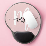 Pink Modern Script Girly Monogram Name Gel Mouse Mat<br><div class="desc">Elevate your workspace with the Pink Modern Script Girly Monogram Name Gel Mouse Pad. This stylish pad features a chic blush pink design with a sleek modern script monogram, adding a personalised touch to your desk. The gel-filled cushion provides comfortable wrist support, reducing strain during long hours of use. Made...</div>