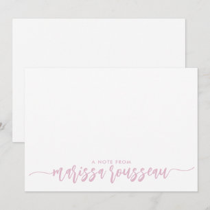 Pink Modern Script Name Personalised A Note From Card
