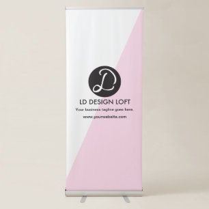 Pink Modern Simple Your Company logo here Retractable Banner