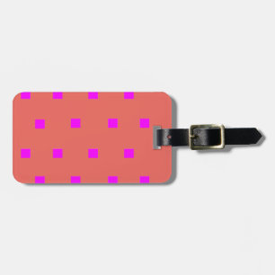 Pink modern squares luggage tag