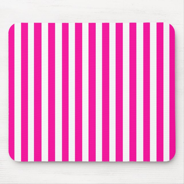 Pink Modern Stripe Mouse Mat (Front)