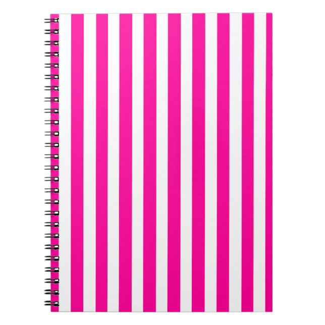Pink Modern Stripes Notebook (Front)
