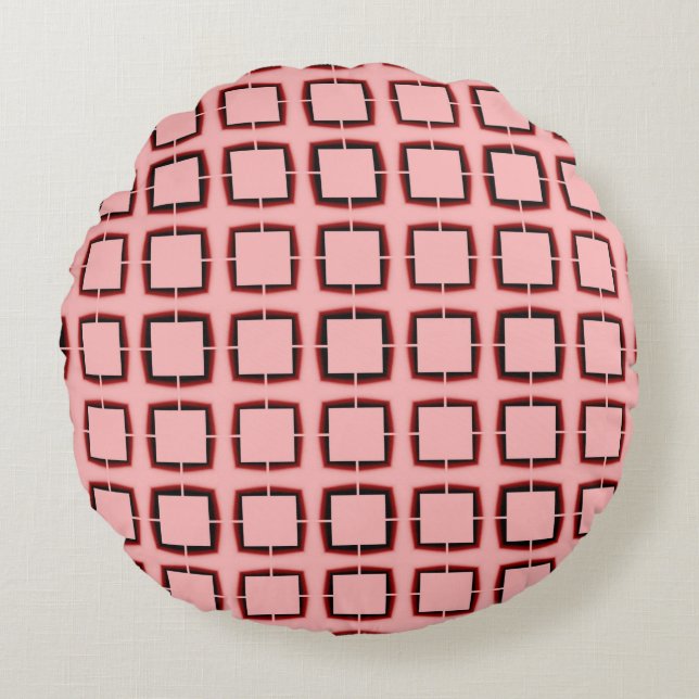 Pink modern texture round cushion (Front)