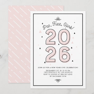 Pink Modern Typography 2022 New Year's Eve Party Invitation