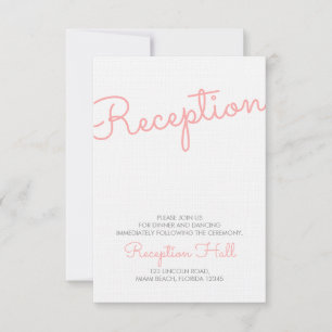 Pink Modern Typography Wedding Reception Invitation