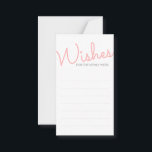 Pink Modern Typography Wedding Wishes Advice Card<br><div class="desc">Simple modern stylish typography design with pink calligraphy wedding wishes card 

Click on the customise it button to personalise the design by choosing the background colour you like and even add your own text.

Matching items are available in store.</div>
