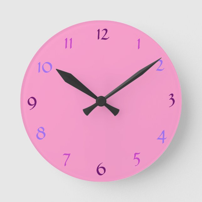 Pink Modern Wall Clock (Front)