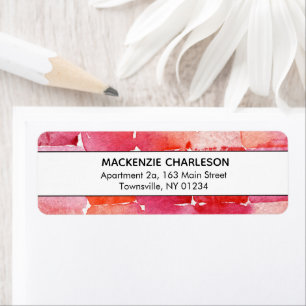 Pink Modern Watercolor Abstract Geometric Address