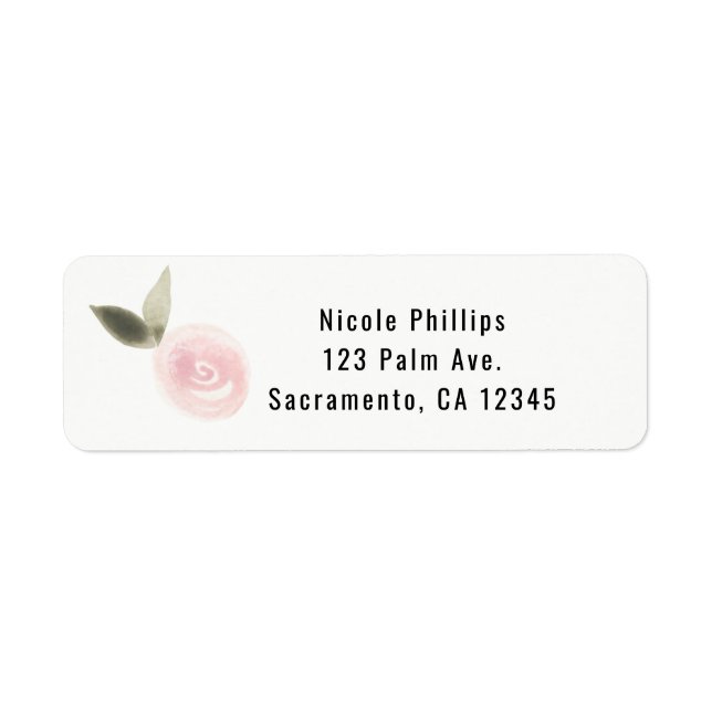 Pink Modern Watercolor Rose Floral Wedding Favour (Front)