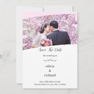 Pink Modern Wedding Invitation 