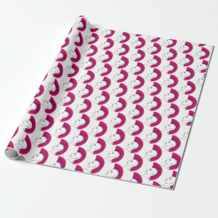 Pink Mohawk Punk Style White Wrapping Paper