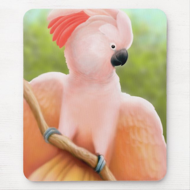 Pink Moluccan Cockatoo Mouse Mat (Front)