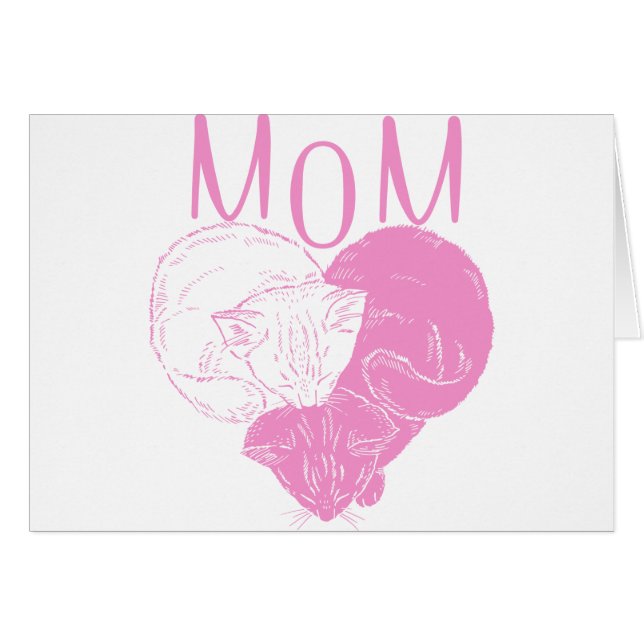 Pink MOM Heart Cats (Front Horizontal)