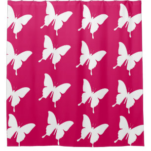 Pink monarch butterflies  shower curtain