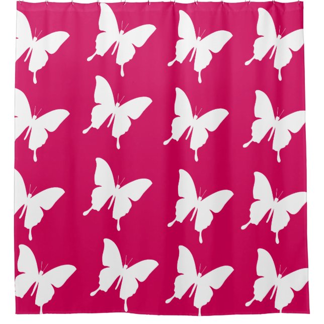 Pink monarch butterflies  shower curtain (Front)