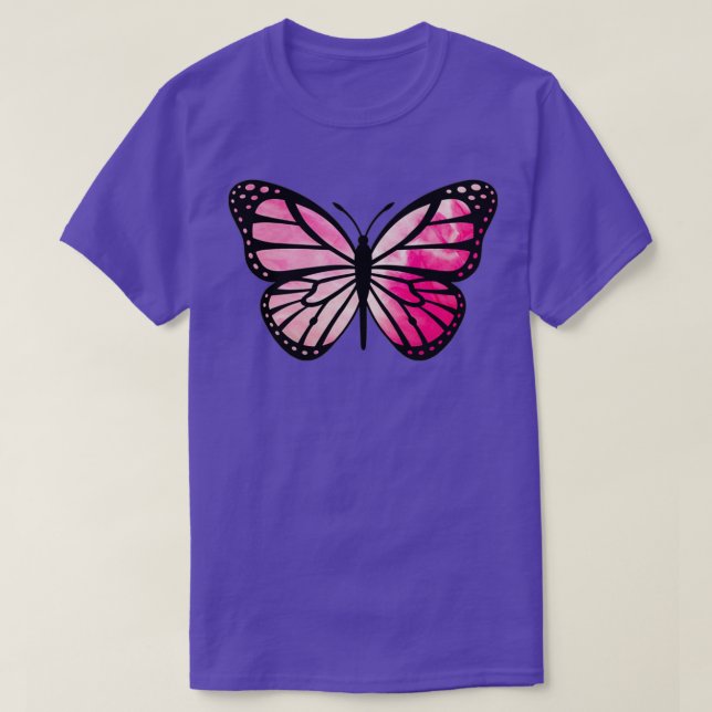 Pink monarch butterfly colorful butterfly Monarch  T-Shirt (Design Front)