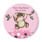 Pink Monkey Play Baby Shower Favour Magnet