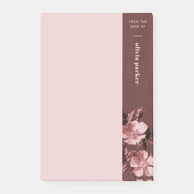 Pink Monochromatic Blooms Floral Post-It Notes (Front)