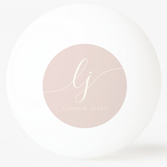 Pink Monogram and Name Personalised Ping Pong Ball (Creator Uploaded)