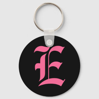 Pink Monogram E Key Ring