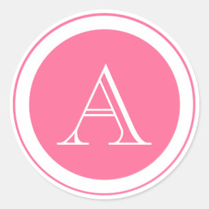 Pink Monogram Envelop Seal Sticker