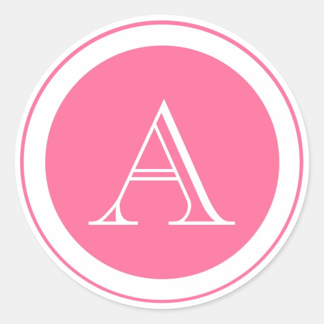 Pink Monogram Envelop Seal Sticker (Front)